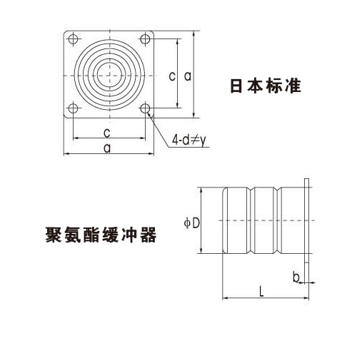 日本標準法蘭盤式聚氨酯緩沖器
